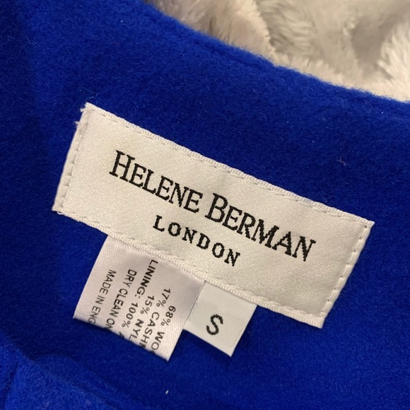Wool/Cashmere Helene Berman coat for sale, Royal Blue - Picture 2 of 2